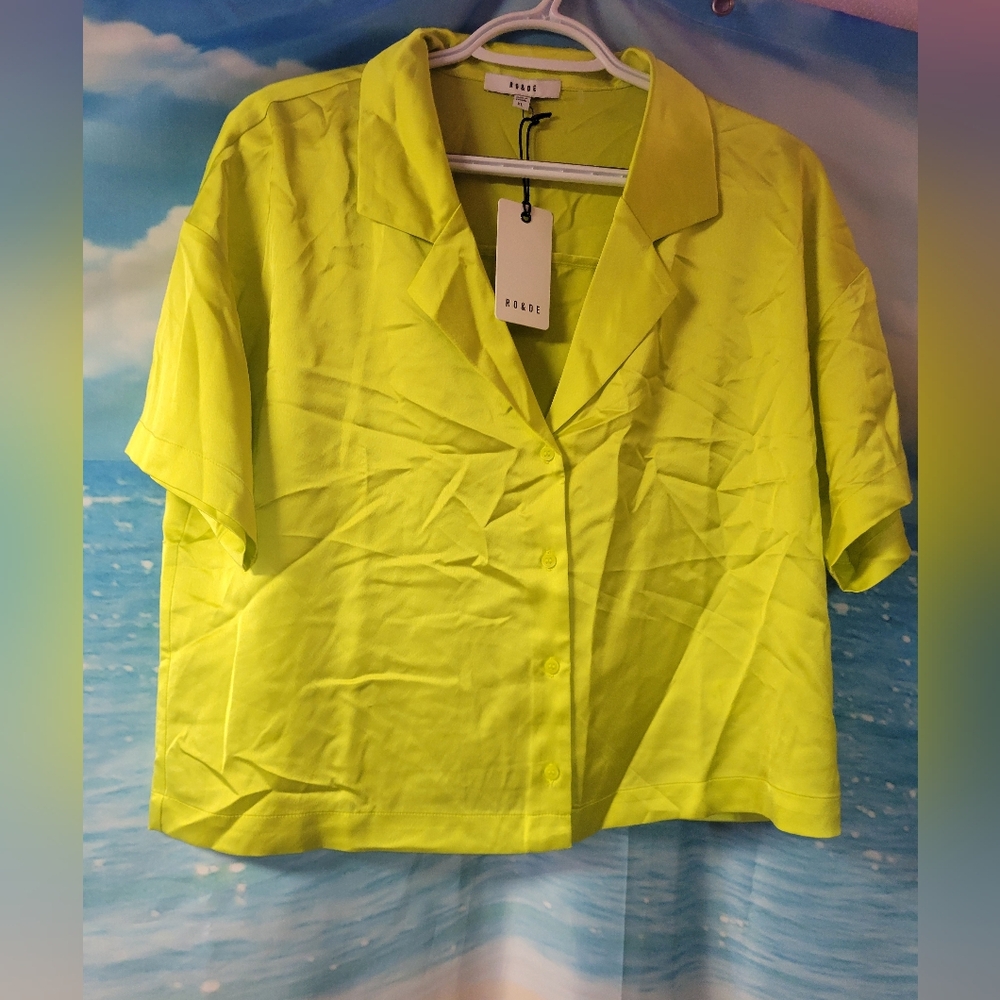 Ro + De NWT Women's Chatruese Button Down Shirt Size XLarge